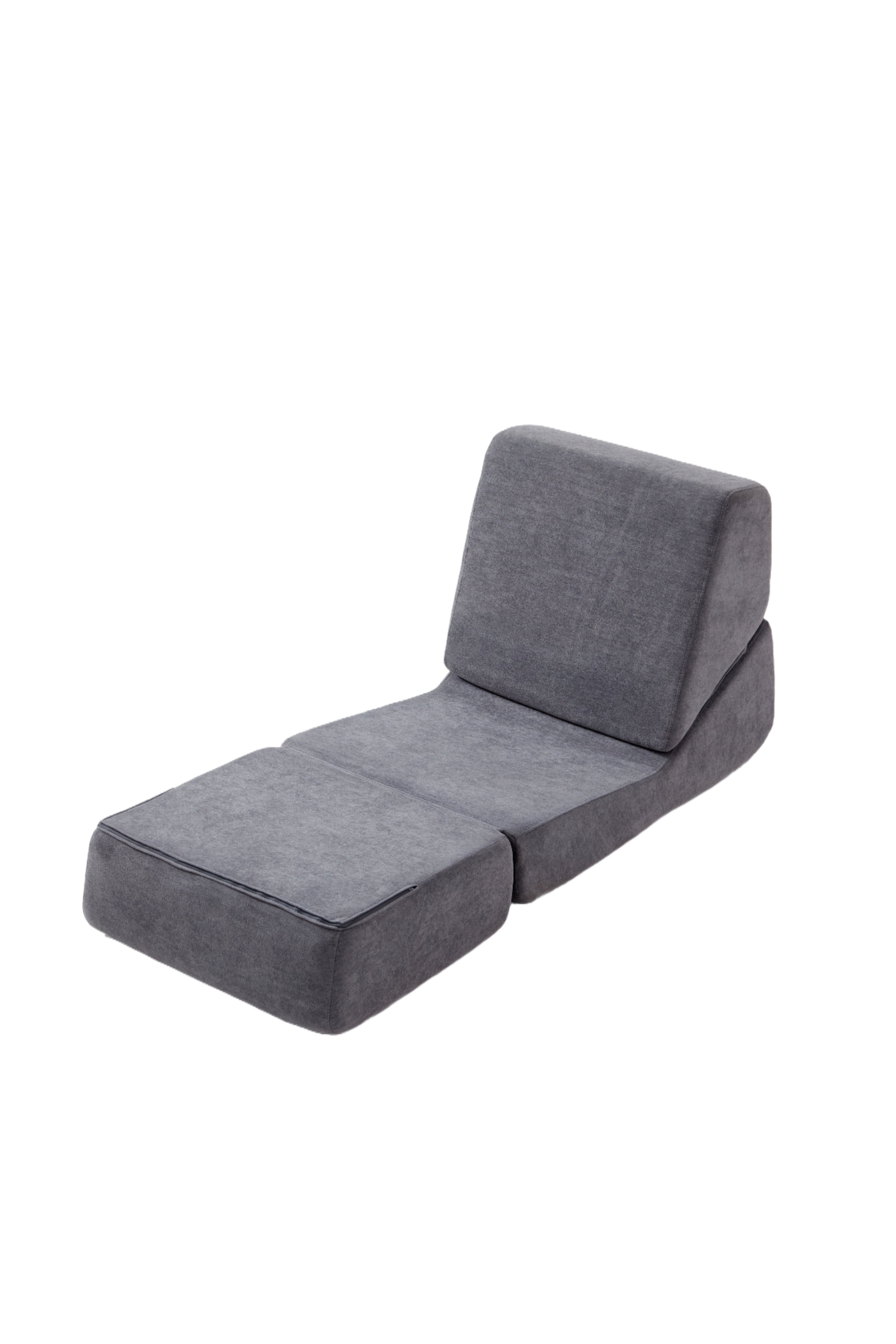 Kleines Schlafsofa, klappbares Chaiselongue-Bodenssofa aus Schaumstoff, Grau