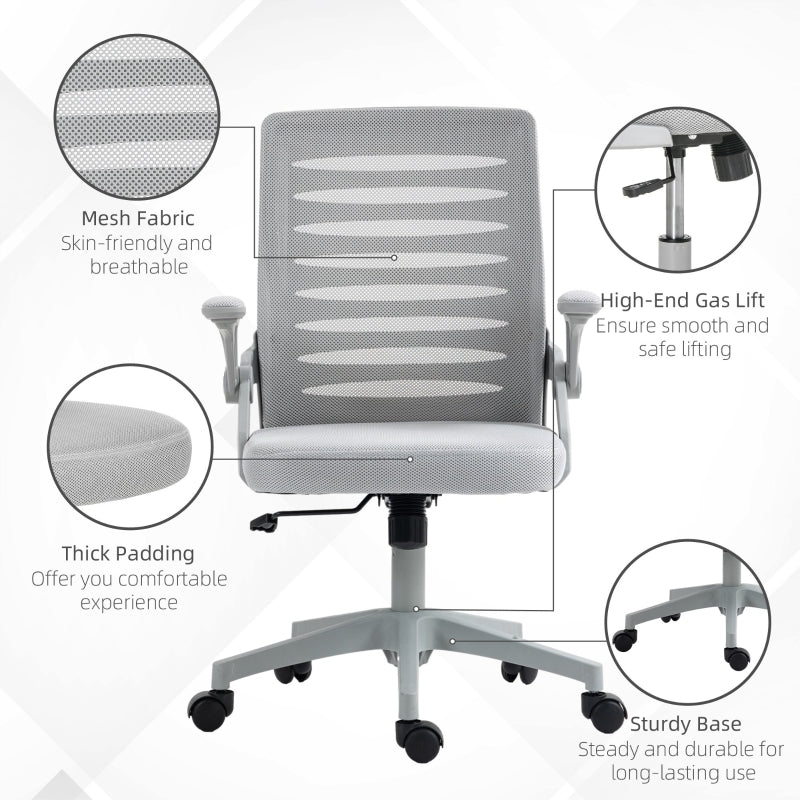 Work Chair Adjustable Height with Mesh Back - Grey