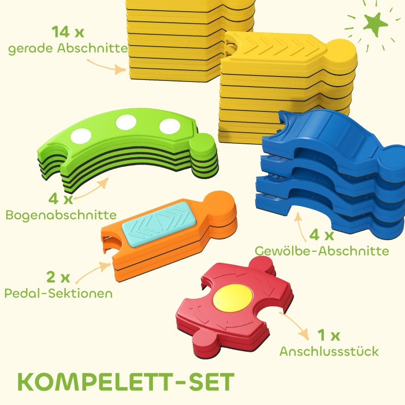 Children's Balance Beam with Interactive Non-Slip Frame, Colorful Plastic