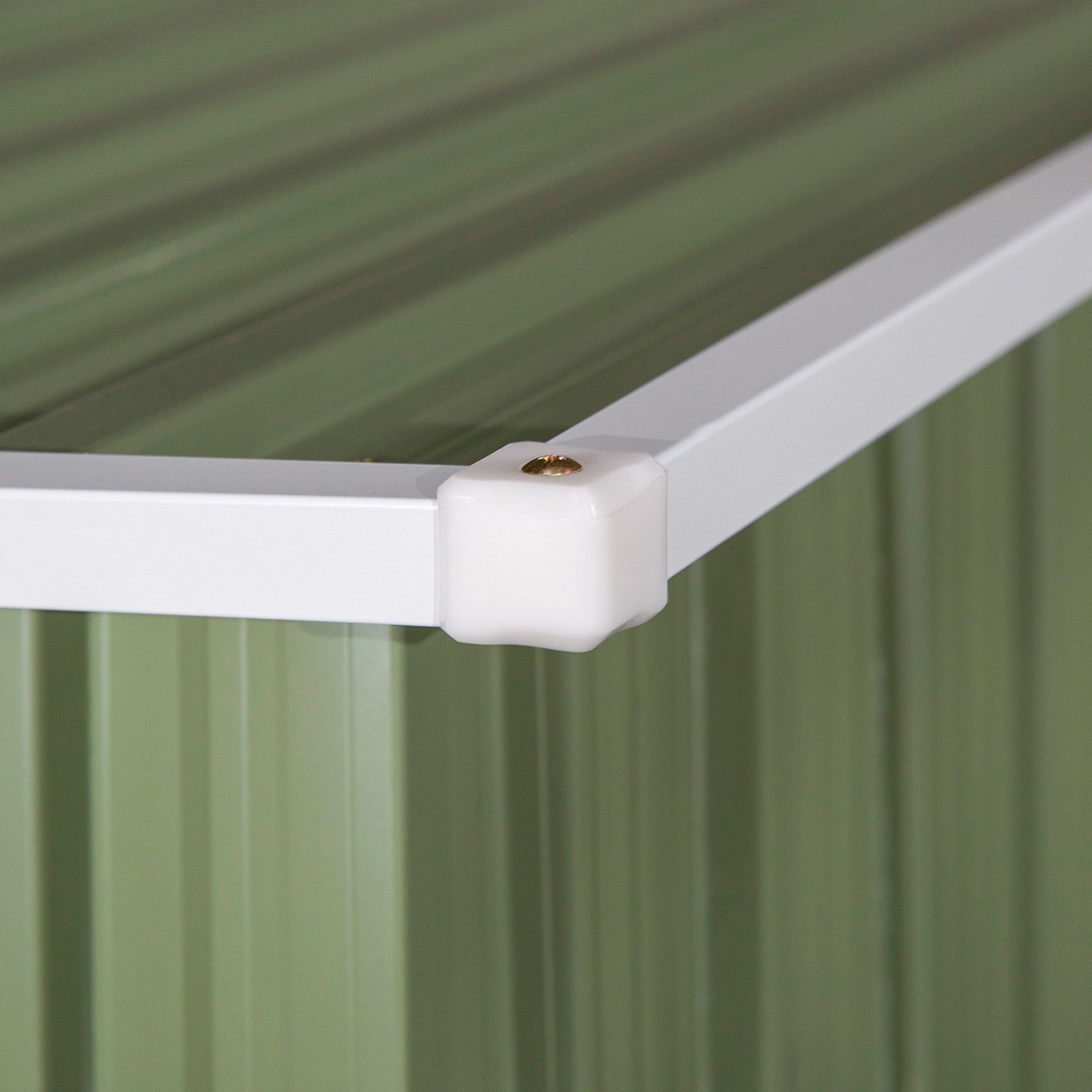 Garden Shed with Door Outdoor Steel Green