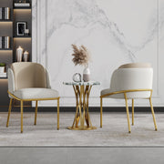 Modern Chairs 2-Pack Angled Legs Adjustable Feet, Beige