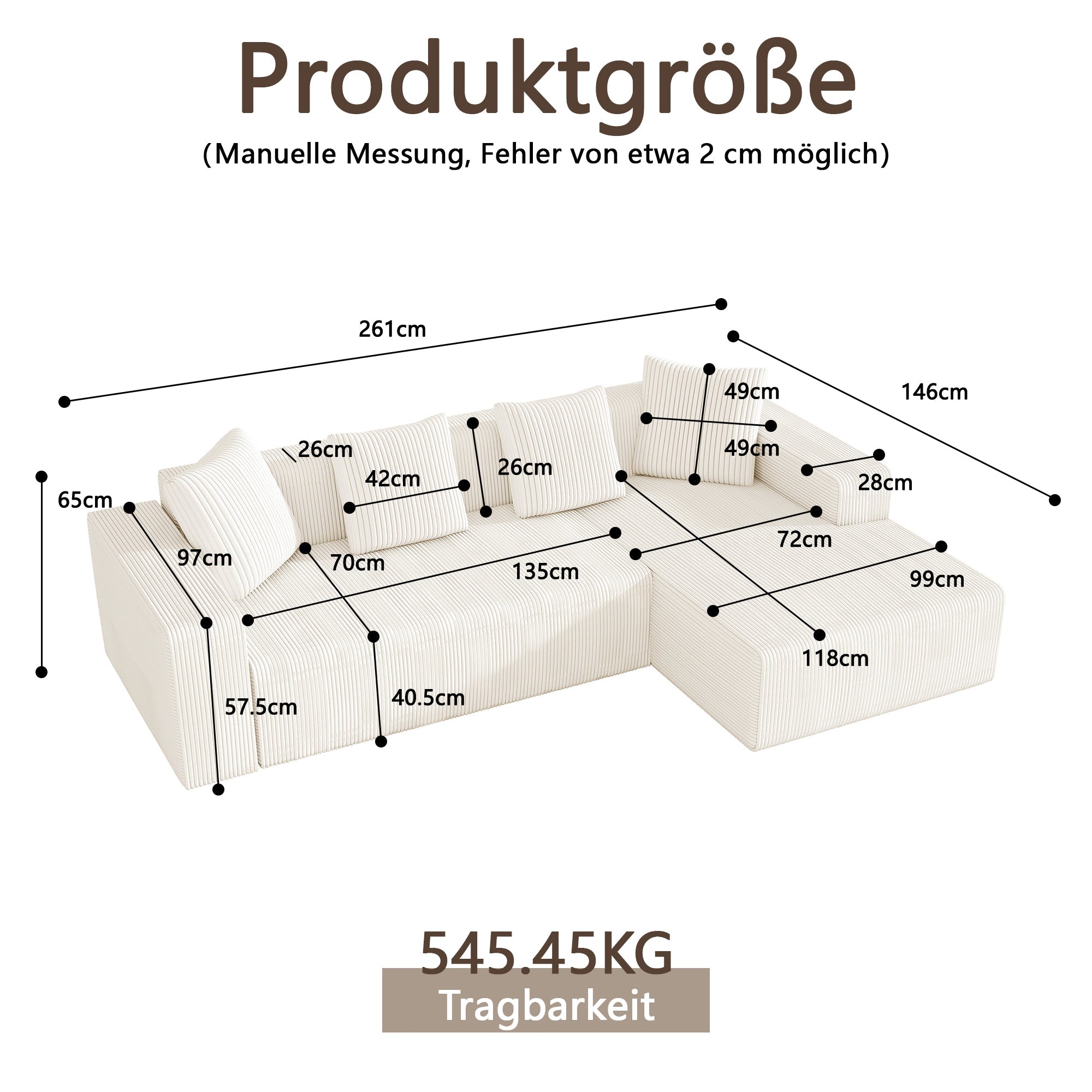 Modular Sofa Cloud Combination L-Shaped Chaise Deep Seats - Upholstered