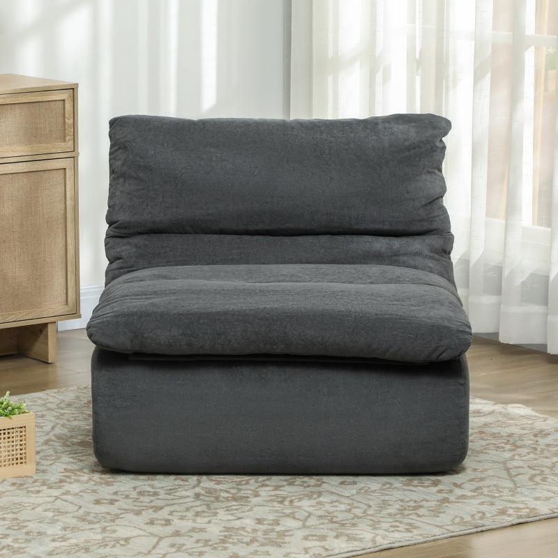 Floor Chair - One-Piece Ultra-High-Density Foam, Washable Cover, Gray