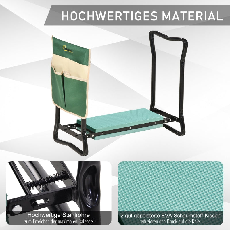 Kneeling Bench Foldable 2-in-1 Garden Stool Tool Bag - EVA Foam