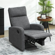 Relaxliegesessel, Verstellbare Fußstütze, Wohnzimmer, Stoff, Grau