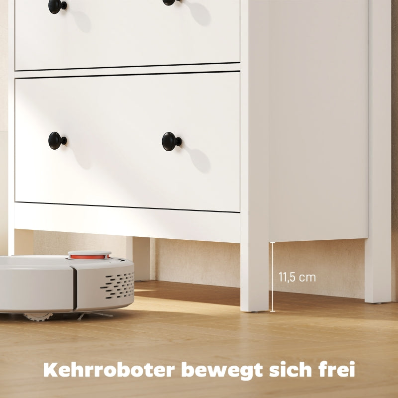 chest of drawers, 4 drawers for clothes and linen, chipboard white