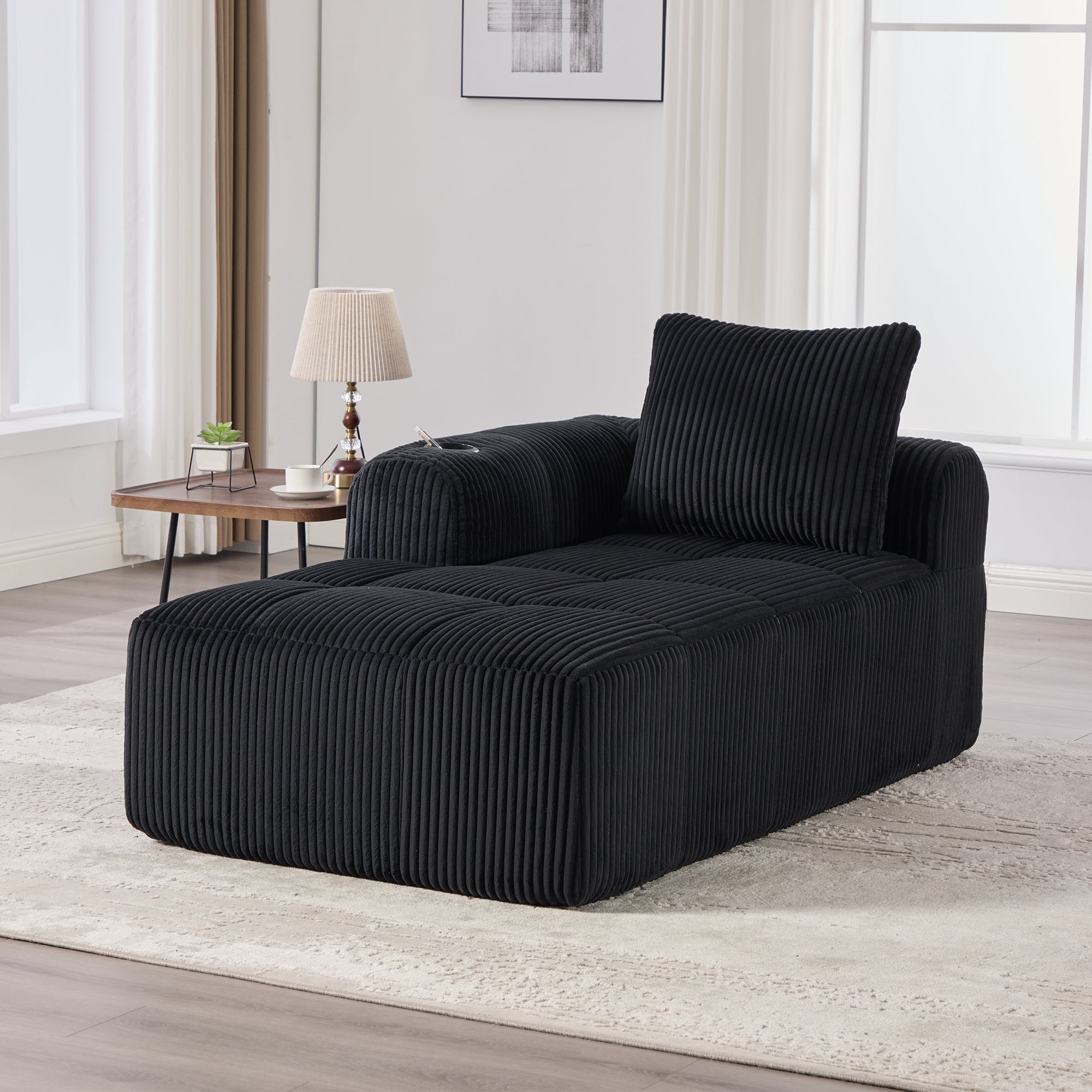 Cozy Recliner Sofa, No Assembly, Side Pocket, Drink Holder - Corduroy