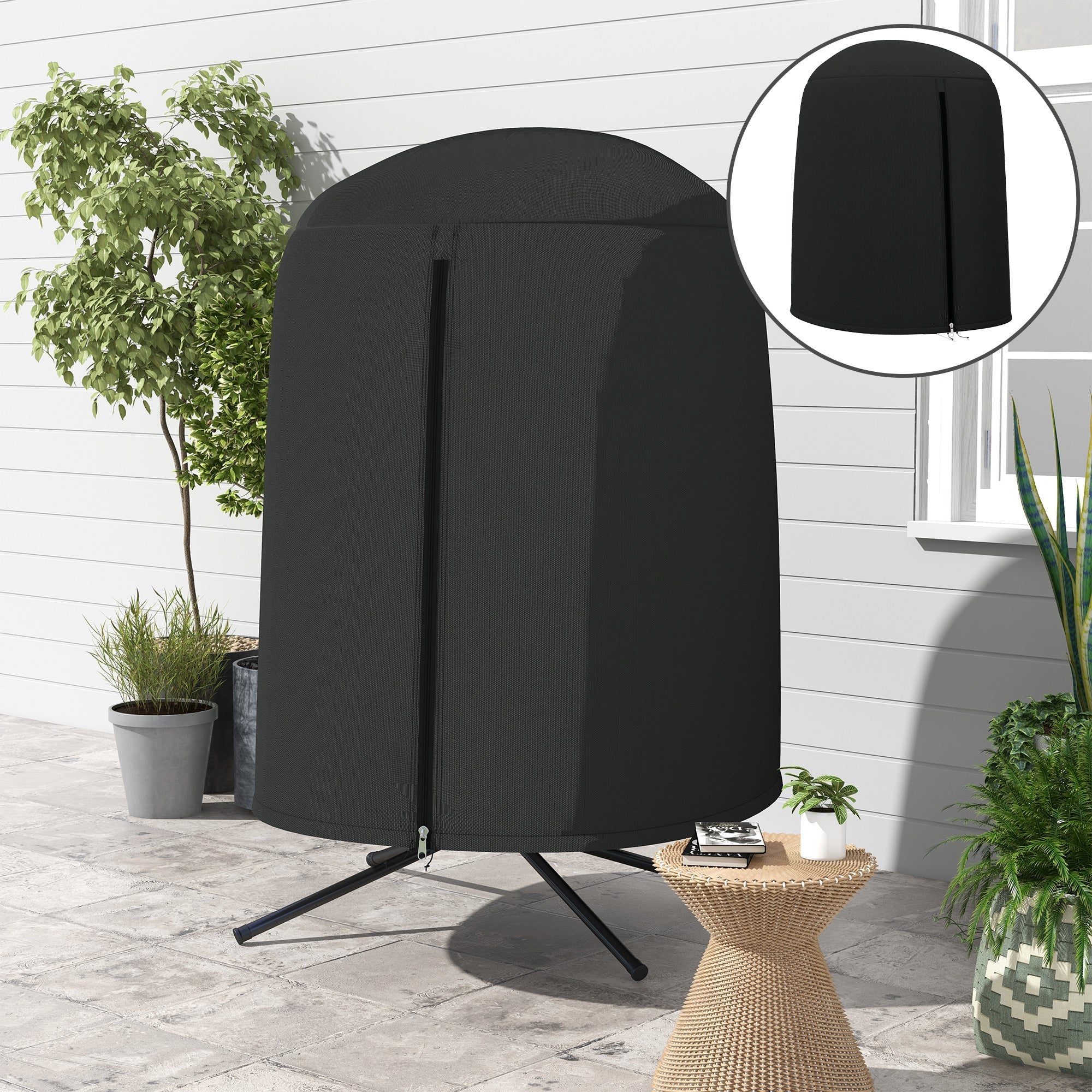 Protective Cover for Hanging Chairs, Waterproof UV Protection Zipper Ø128x190cm, Oxford Material