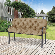 3-Seater Bench Cushion 150x98x8 cm with Ties, Khaki