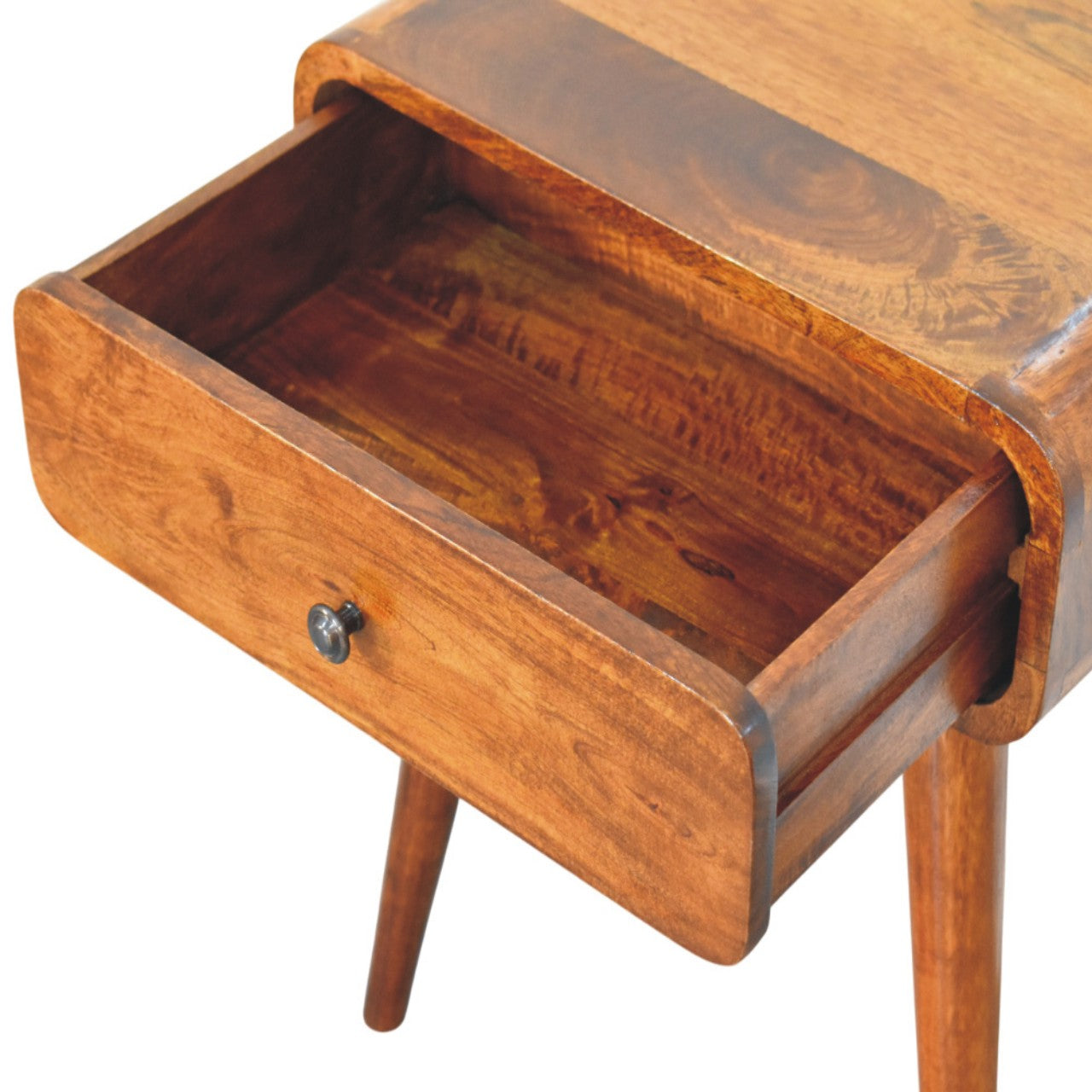 Solid Wood Avora Chestnut Nightstand with 1 drawer, Dark Brown