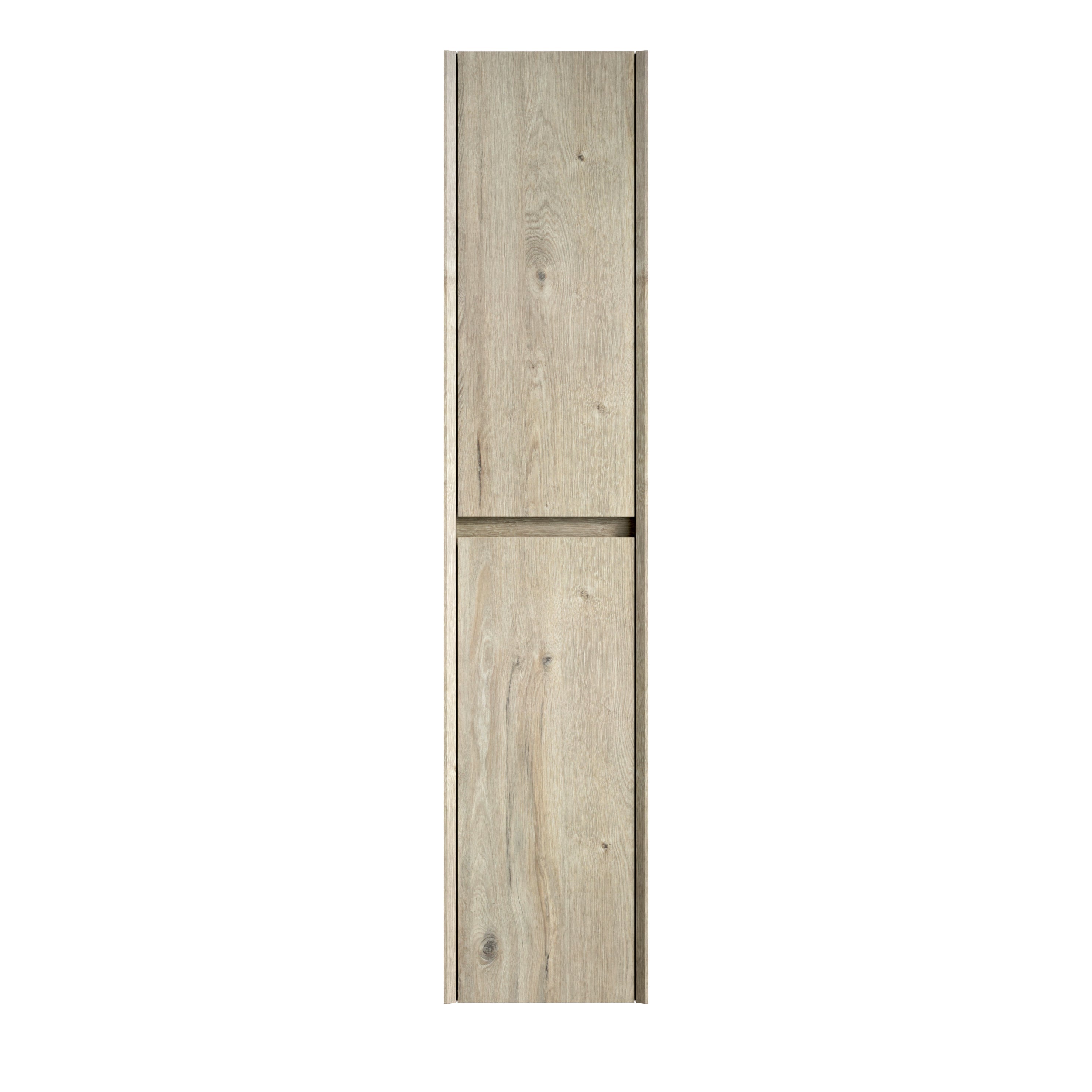 DACI 140cm Tall Bathroom Wall Cabinet with 2 Doors & Shelves, Slim Storage for Small Spaces, Oak Cream Wood Grain