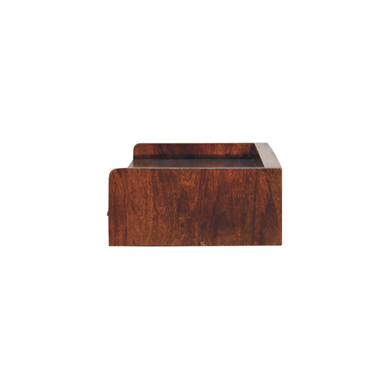 Belmont Wall-Mounted Console Shelf 1 Drawer Solid Wood Dark Brown