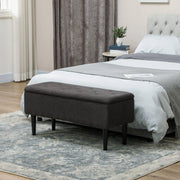 Storage Ottoman 47L Teddy Fleece Dark Grey