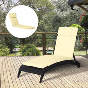Lounger Cushion, Garden Lounger Upholstery, Polyester Cotton, Cream White