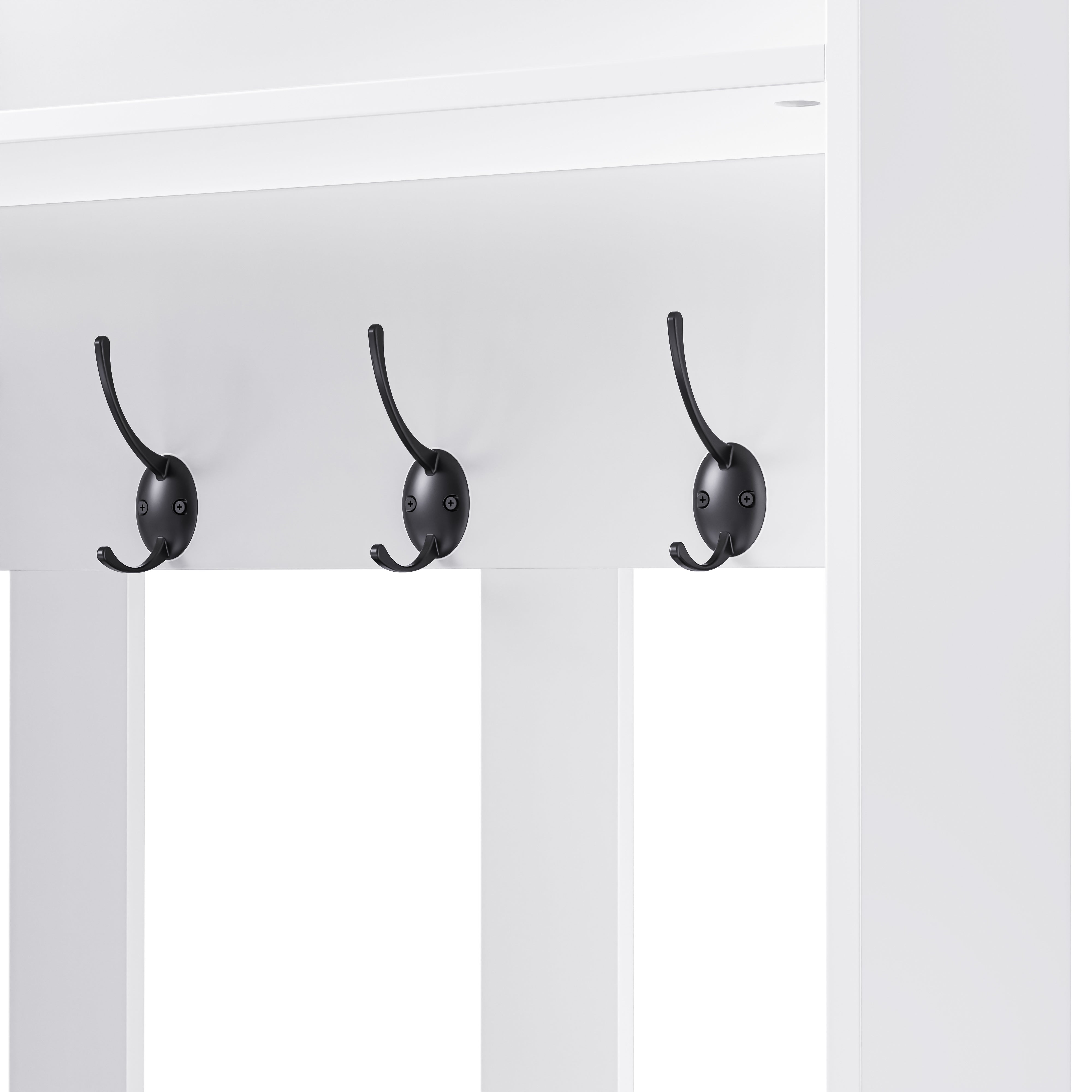 Wardrobe set, hallway with shoe bench, 4 coat hooks, two drawers and 1 door, white