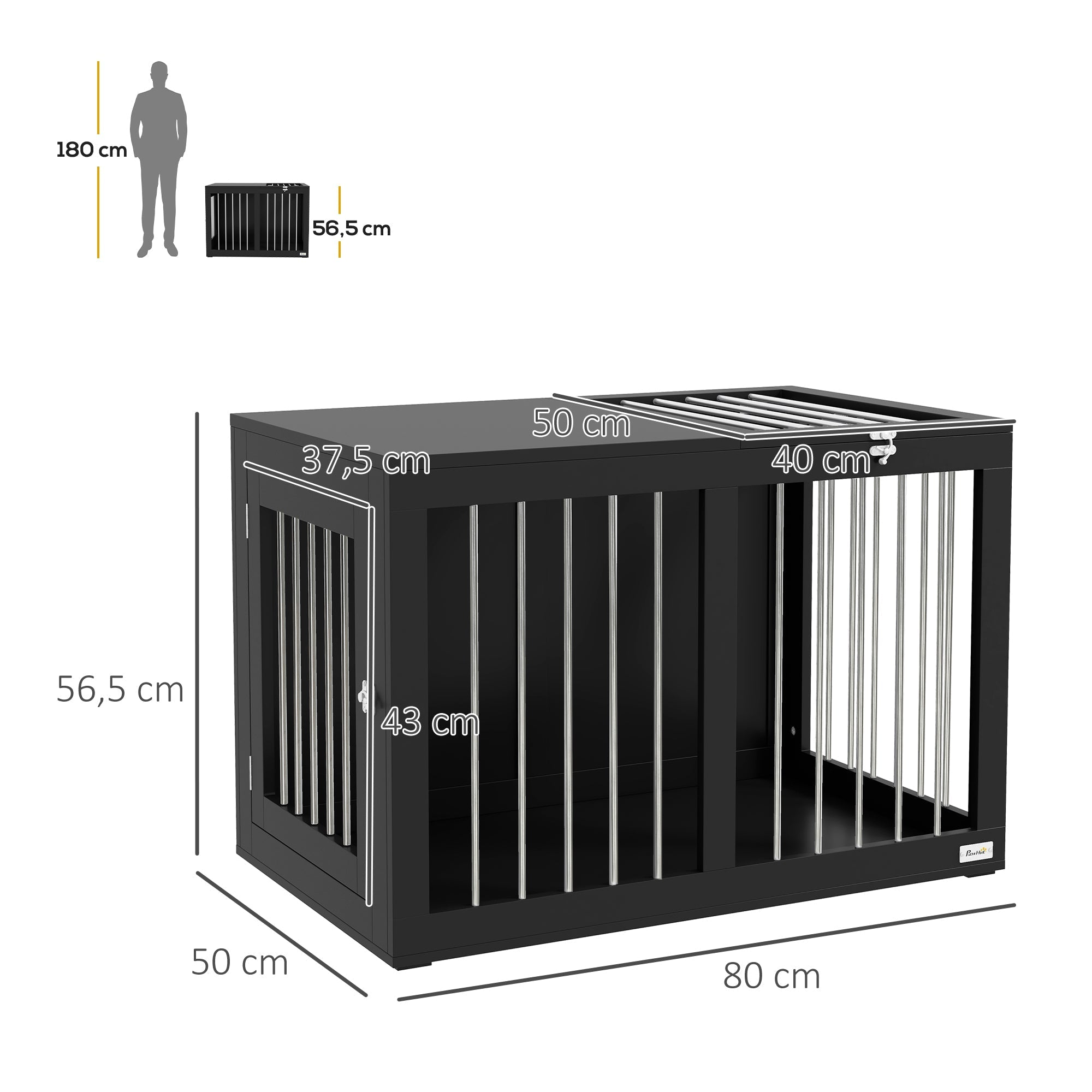 Hundekäfig, Hundebox, Transportkäfig, Schwarz