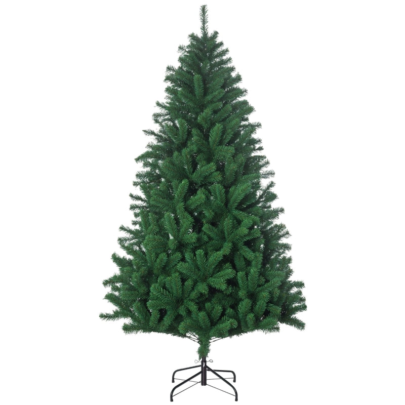 Christmas Tree 1.8m Artificial Fir 1000 Branches Metal Base Green PVC