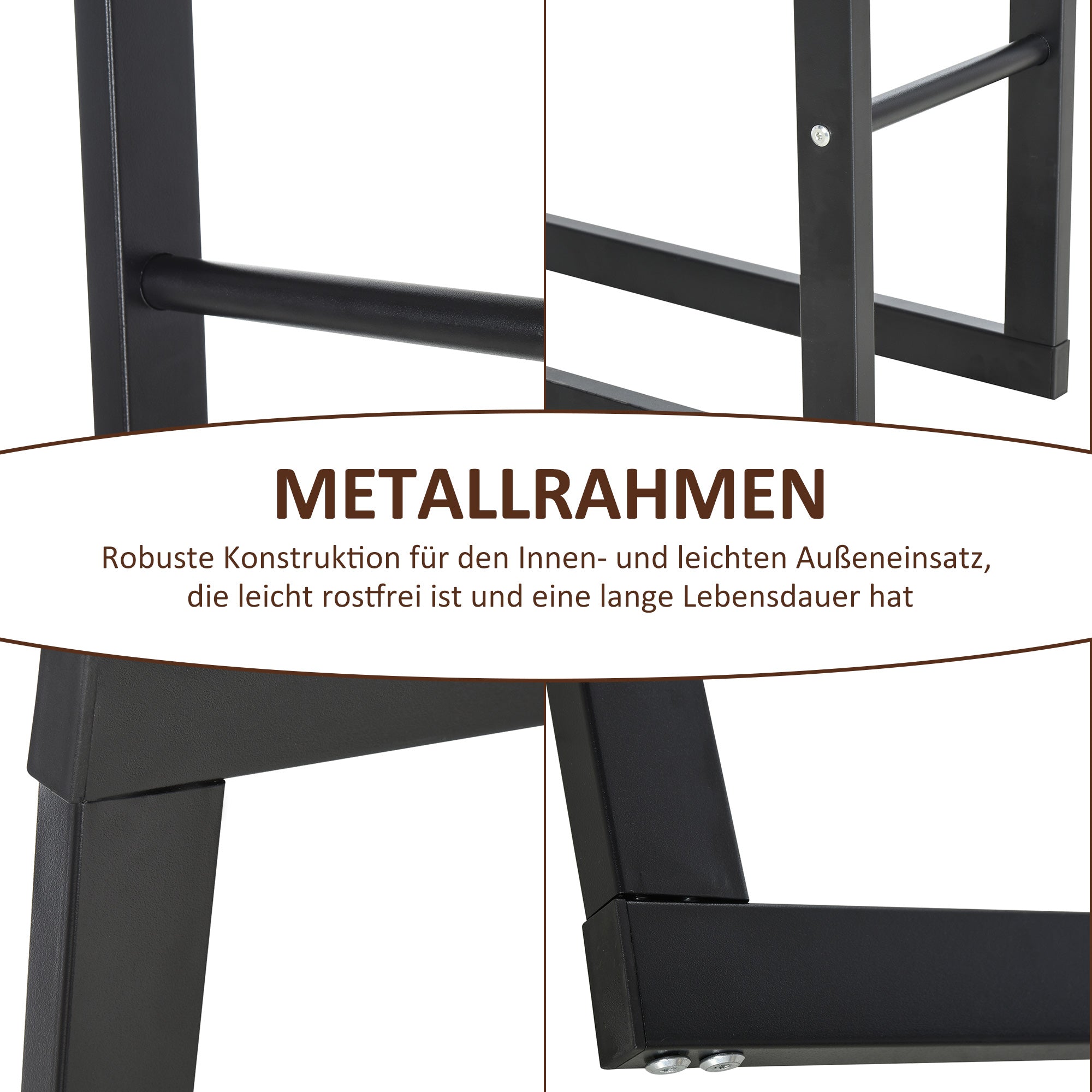 Kaminholzständer, Regal, Halter 100 kg Stahl Schwarz