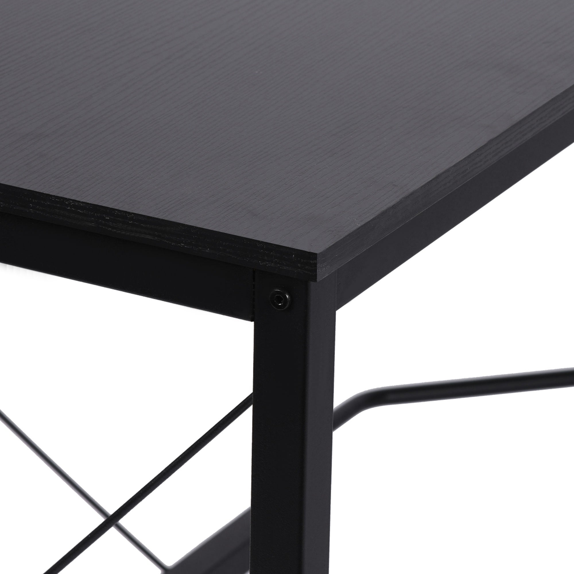 L-shaped Corner Computer Desk, 150x150x76cm Modern Office/Home Desk, Black MDF