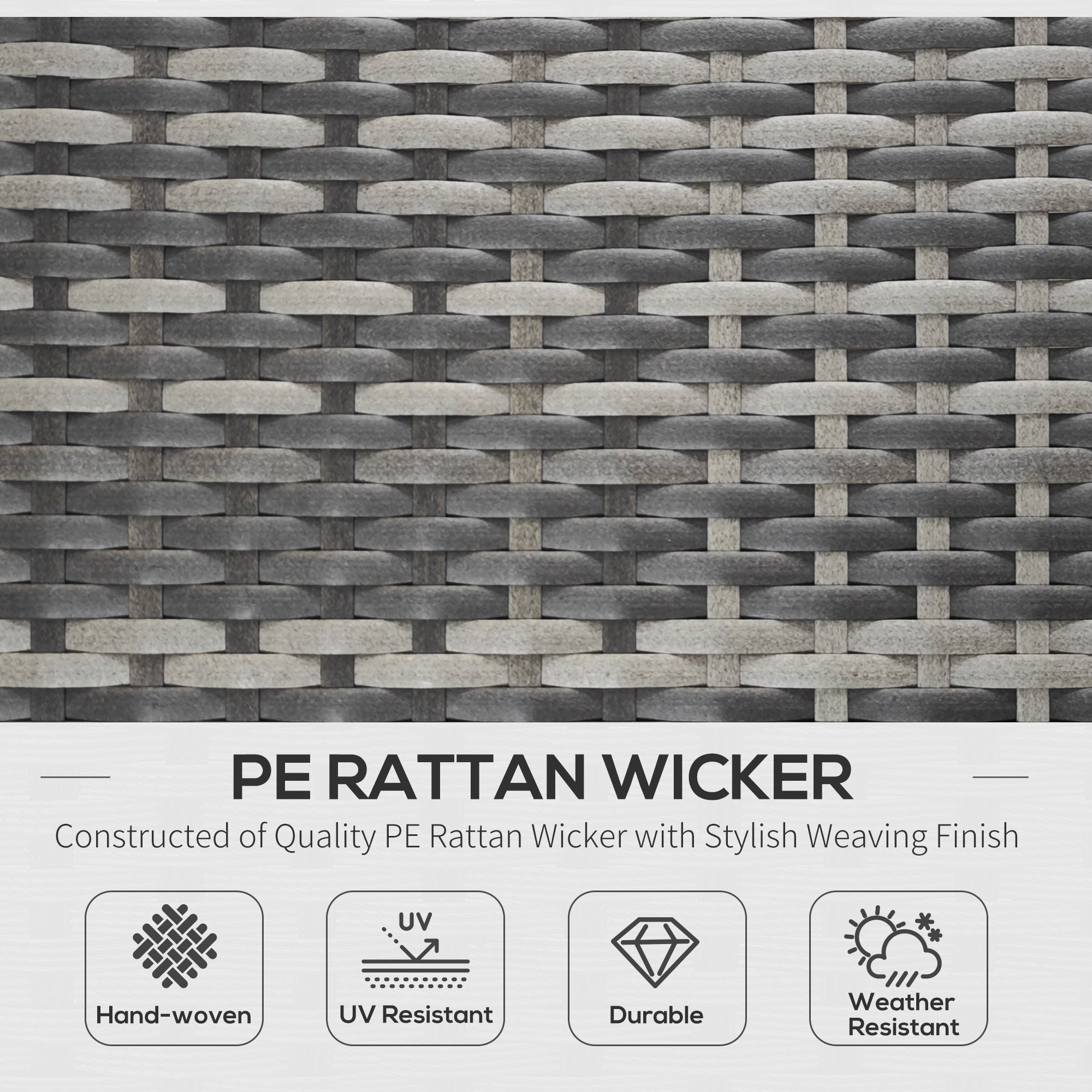 Rattan Folding Sun Lounger Outdoor Chair with Cushion and Pillow, Grey