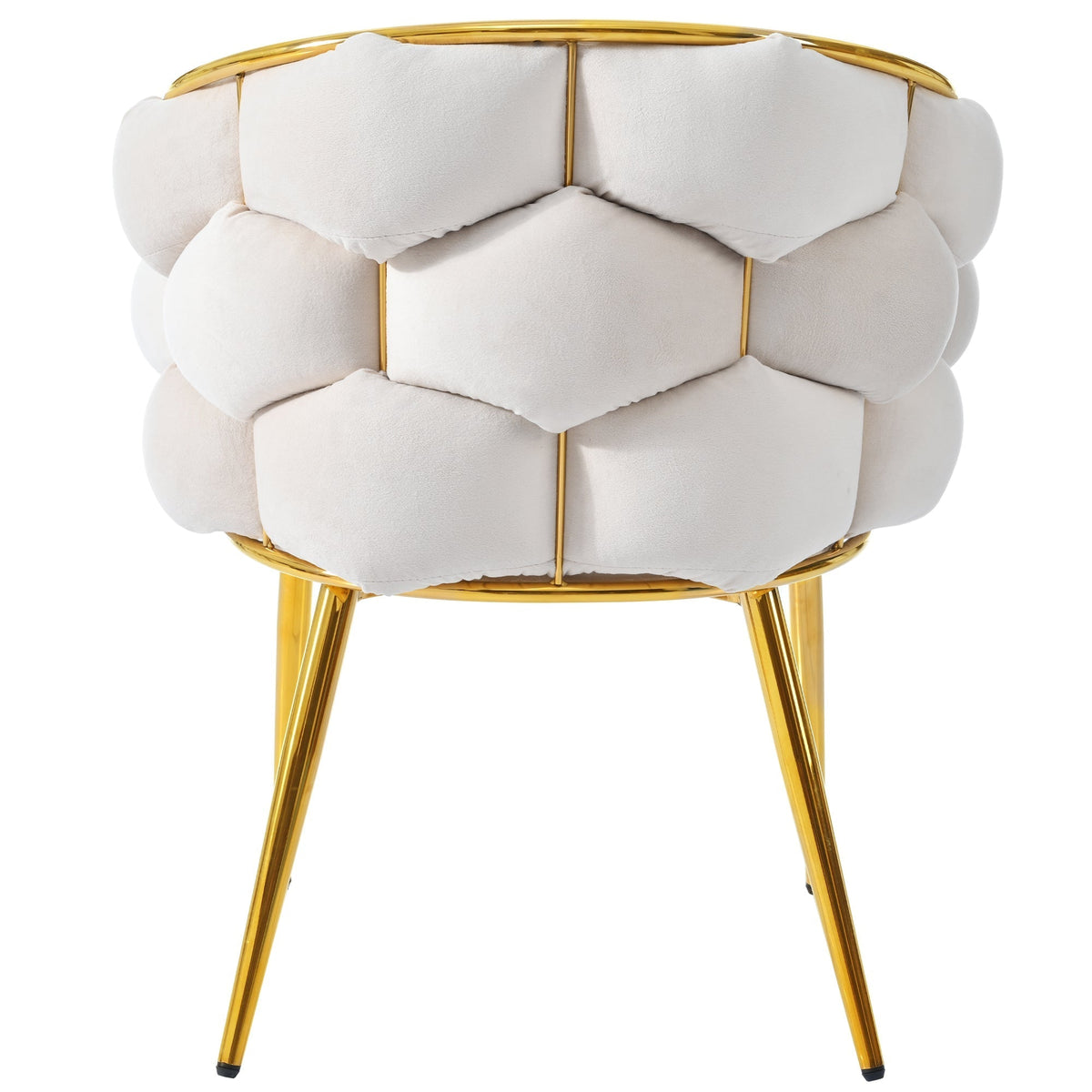 Luxurious Velvet Chairs Set of 6 Modern Gold Legs - Beige