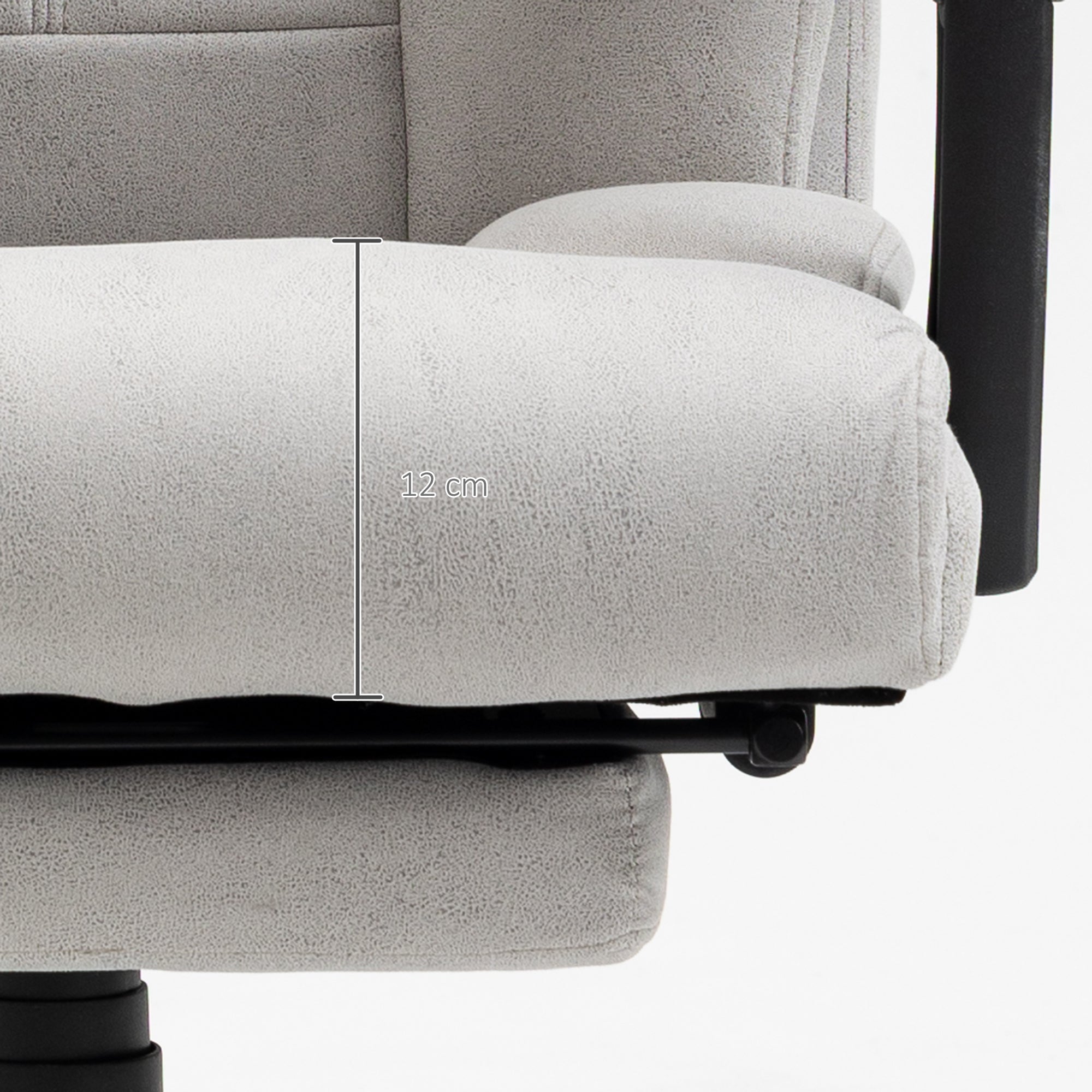 Office Chair, Ergonomic Executive Massage Function Footrest, Light Grey - Clearance