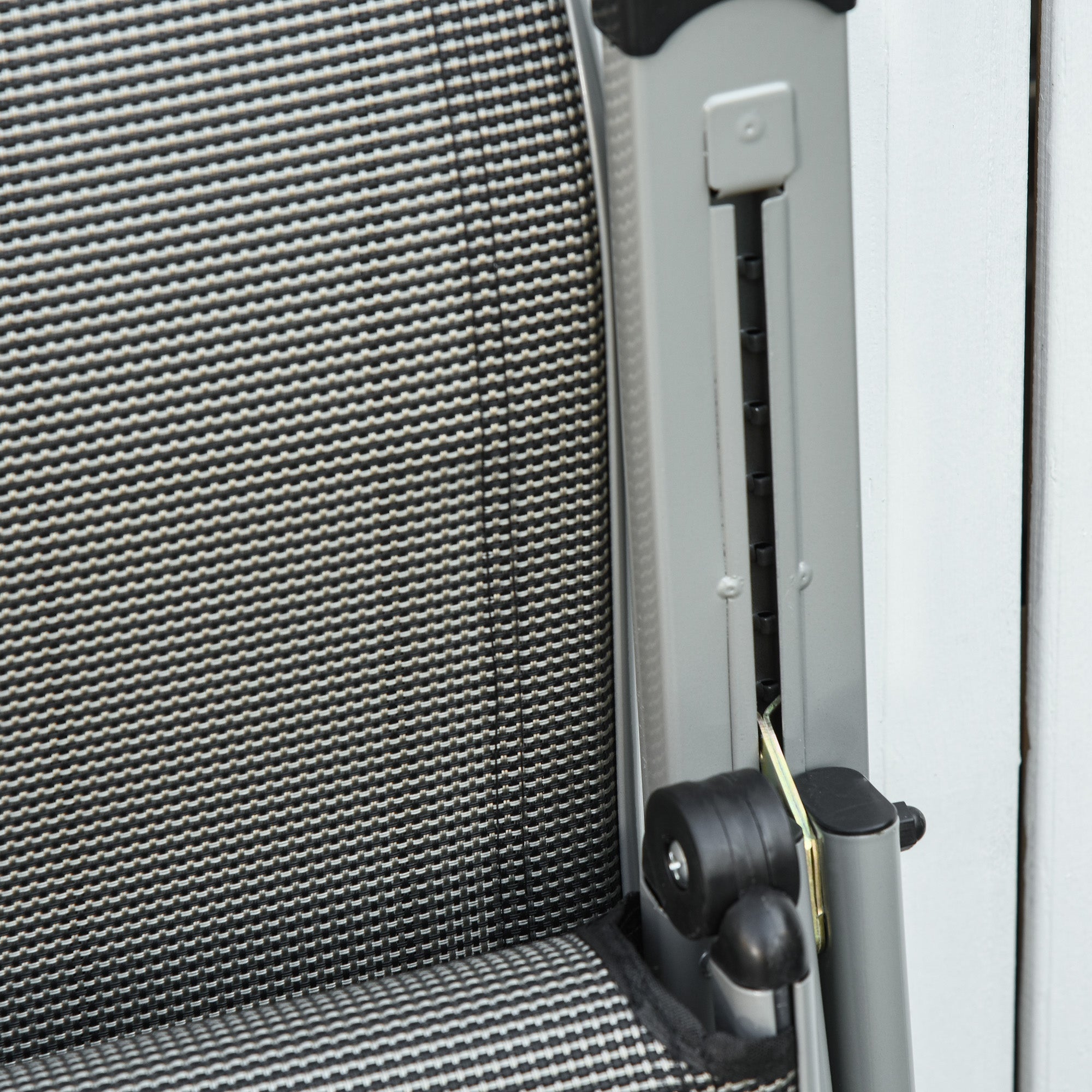 Set of 2 Outdoor Sun Lounger 10-Position Adjustable Reclining Chairs with Footrest, Texteline Grey