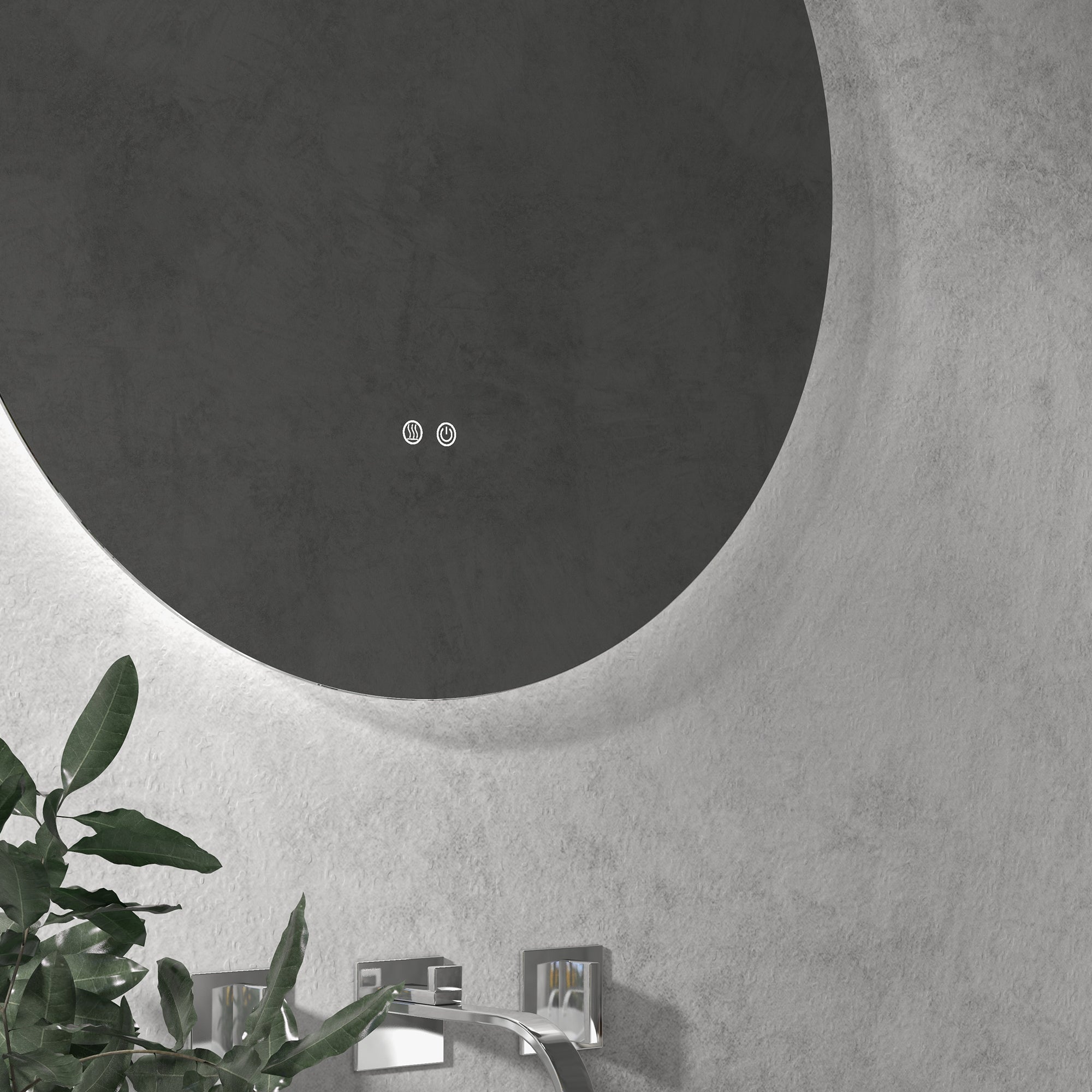 Bathroom Mirror Wall Mounted Ø60 cm, 3 Light Colors, Touch Switch, Anti-Fog, IP44