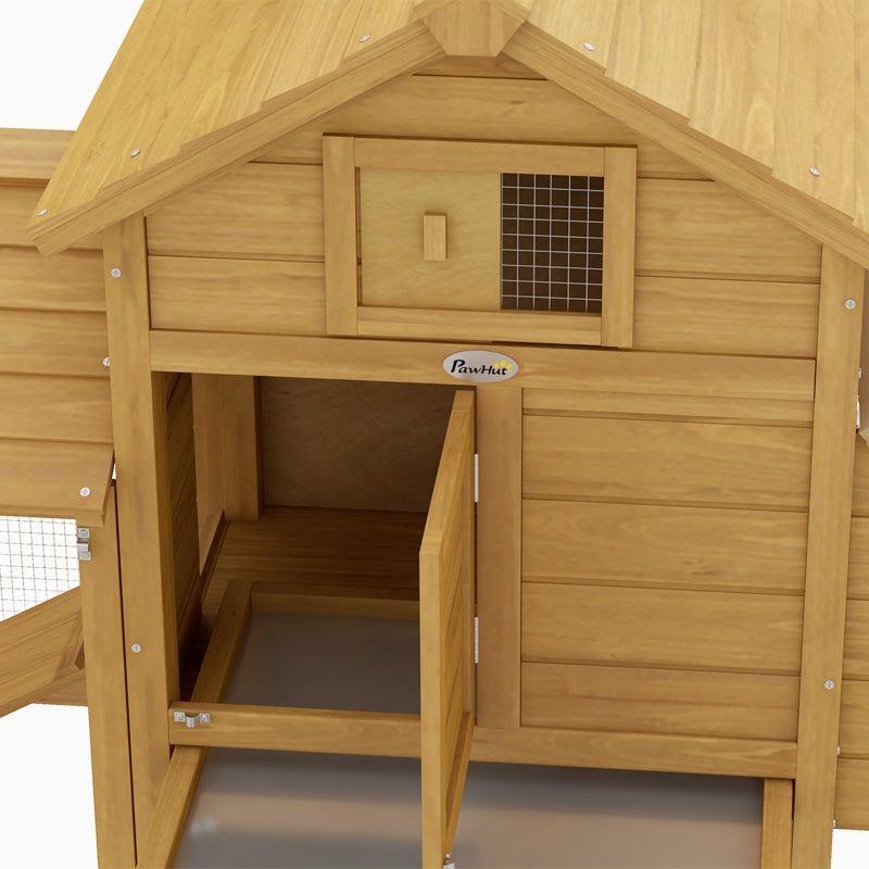 Small Chicken Coop, Hen House with Run Nesting Box, Wood