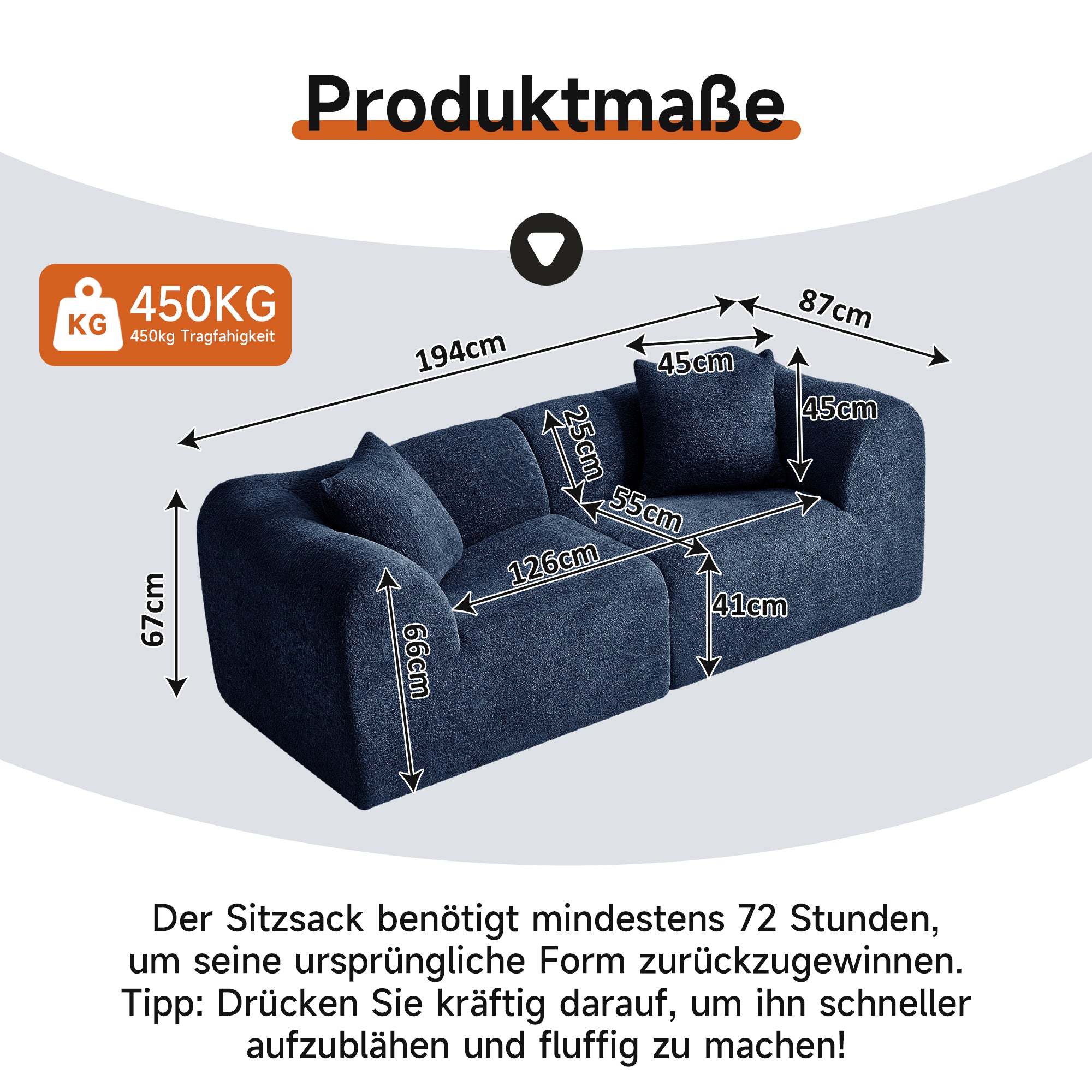 Modern 2-Seater Loveseat Space-Saving Cushions - Velvet
