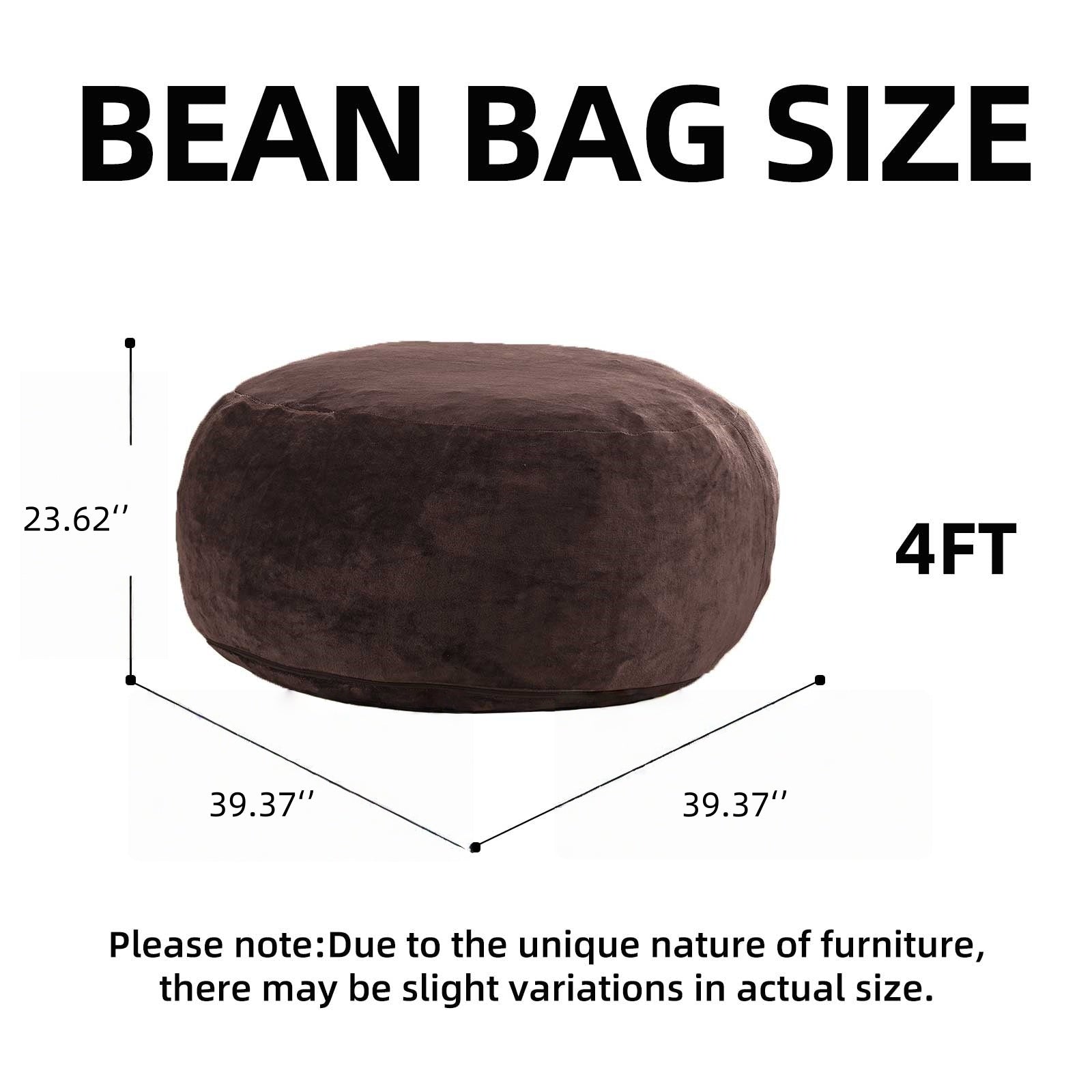 Bean Bag Chair 4FT Soft Comfortable Reading for Adults