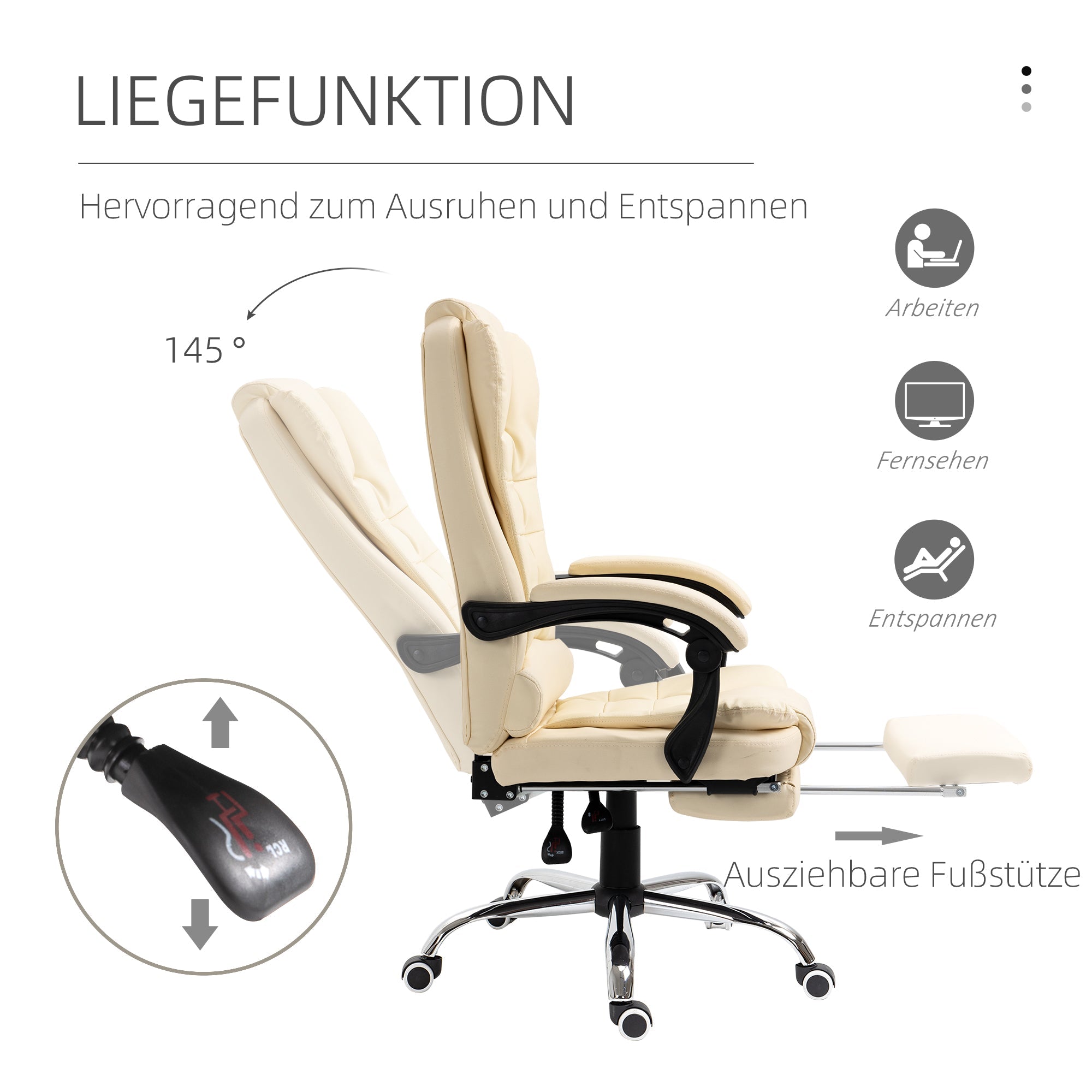 Chefsessel mit Fußstütze, ergonomisch, Kunstleder