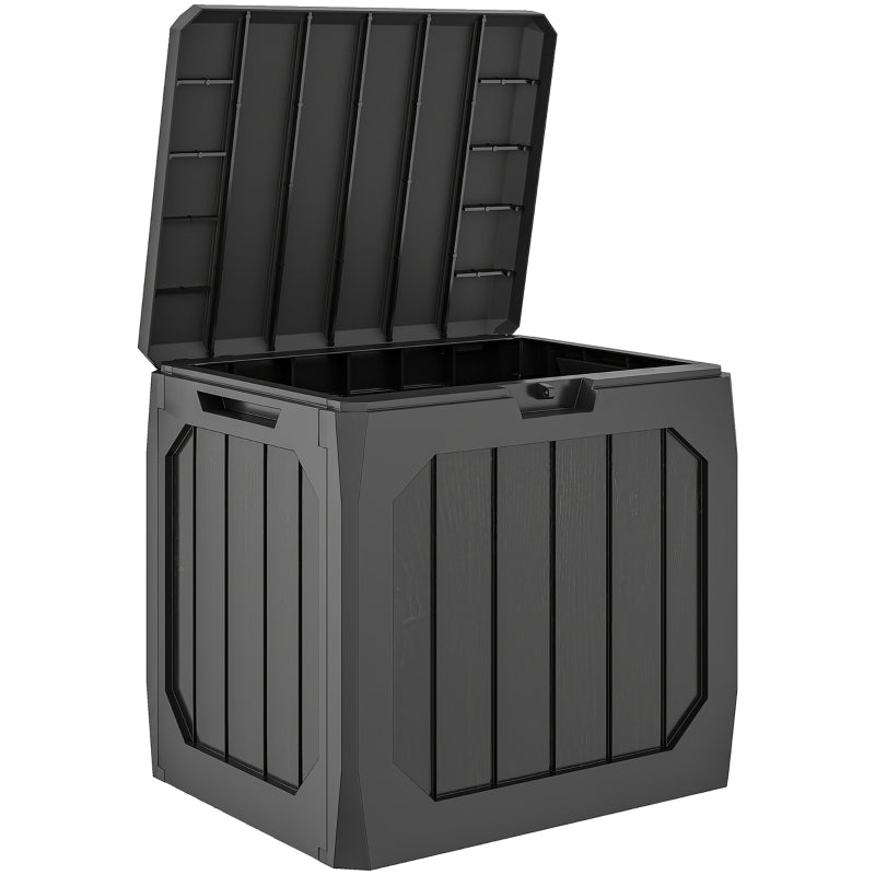 Outdoor Storage Box 121L with Handles - Black Plastic