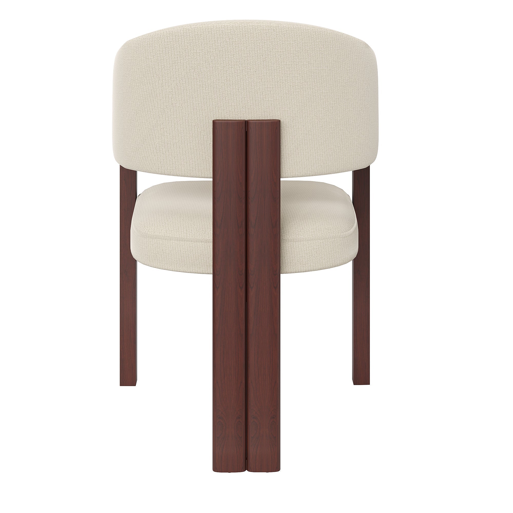 Ergonomic Dining Chairs Set of 2 with Thick Padding and Height Adjustable Feet, Wood Look Breathable Fabric
