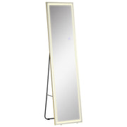 Wall Mirror, LED Standing Full Length, Aluminum Silver Gold