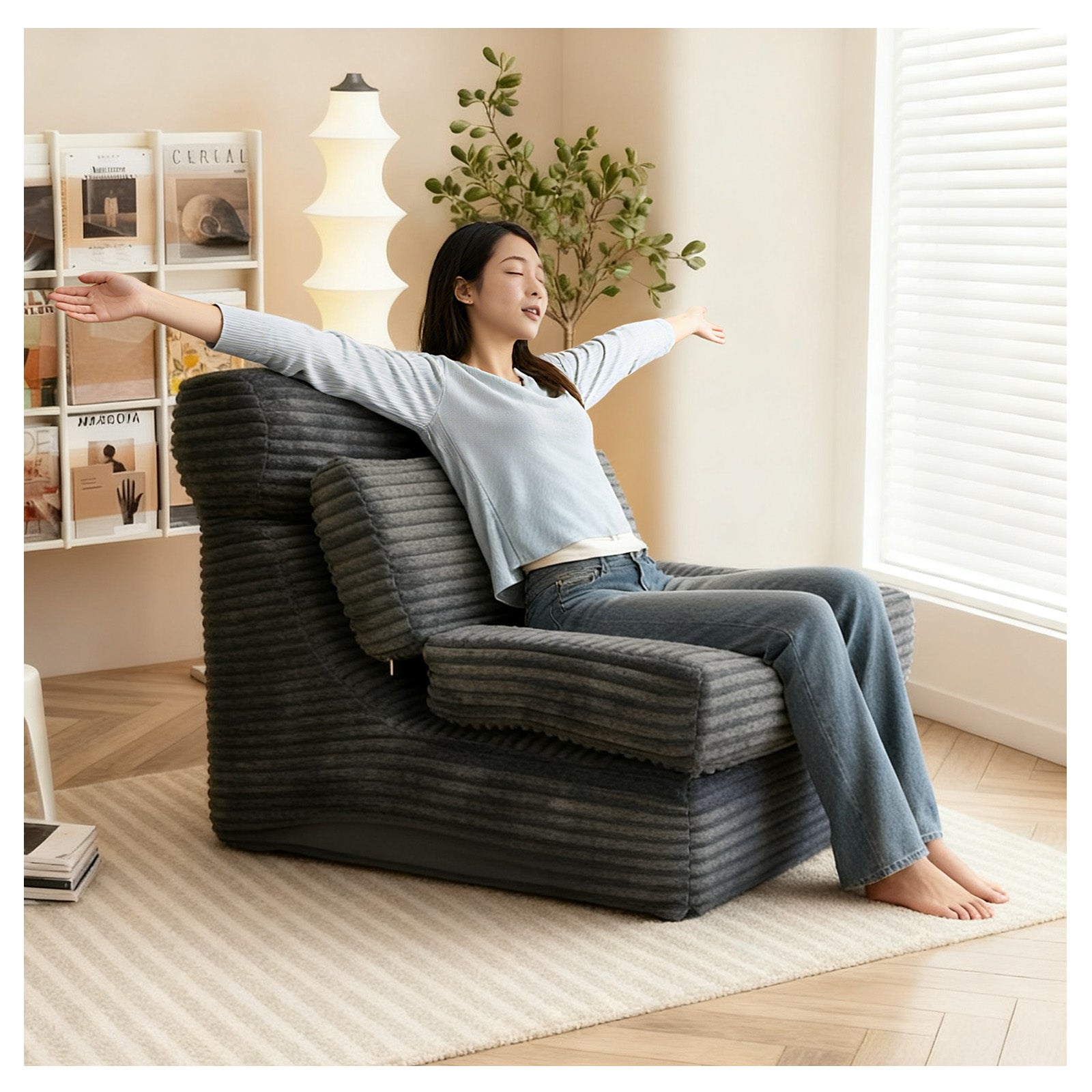 QE-HEISE Modular Comfort Lounger: 2-in-1 Seating & Lounge Bed