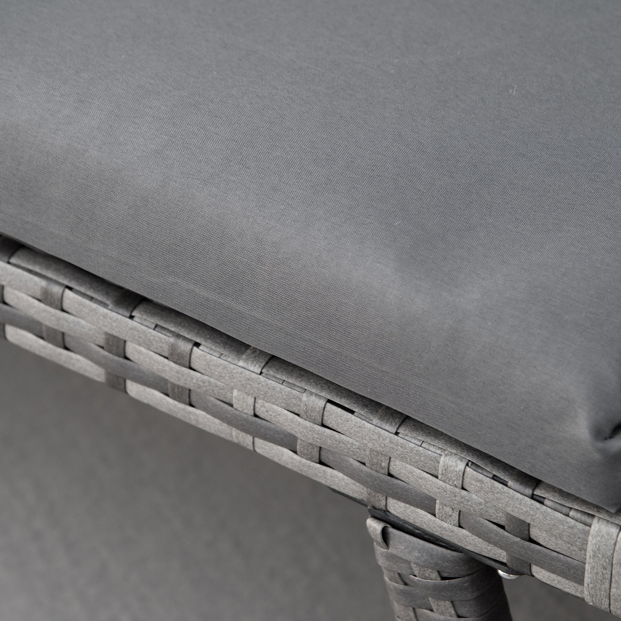 2 Seater Rattan Sofa 2-in-1 Daybed Chaise Lounger Loveseat Mixed Grey PE Rattan