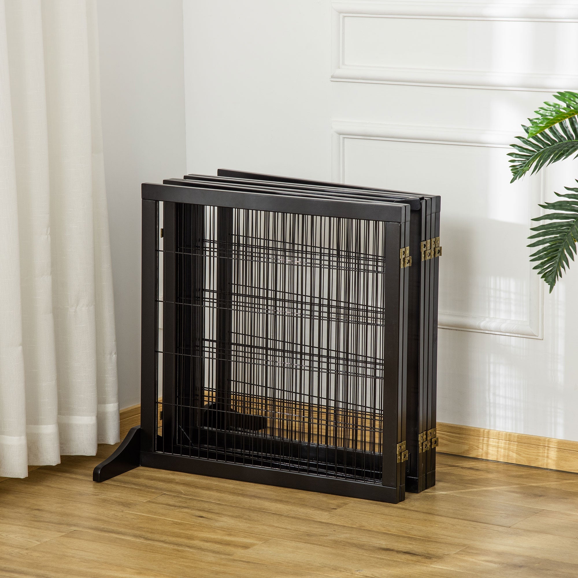 Dog Gate, Bidirectional Folding, Pinewood