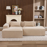 Economy Textile Sofa, 235 cm Wide with Two Cushions and Pencil Case, Modern and Comfortable, Textile