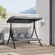 Hollywood Swing 3-Seater, Adjustable Sunshade Cushions, 270 kg Load Capacity