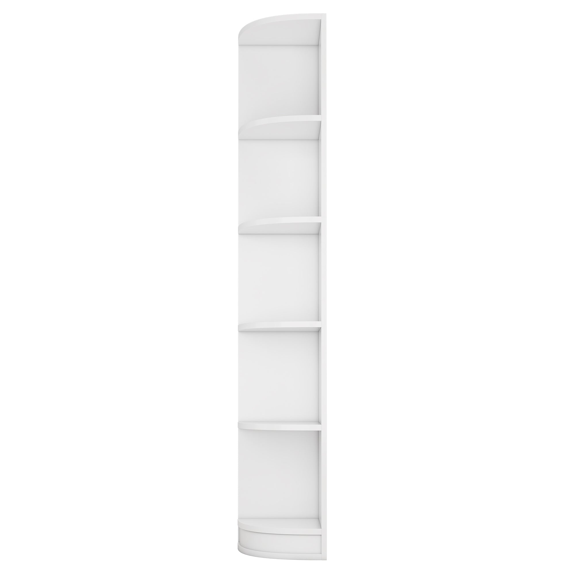 Corner Bookcase 5-Tier Storage MDF - White