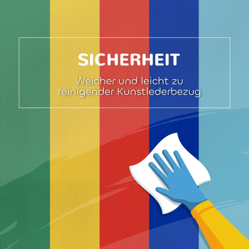 Soft Building Blocks for Climbing and Crawling, Various Shapes, Multicolored Faux Leather