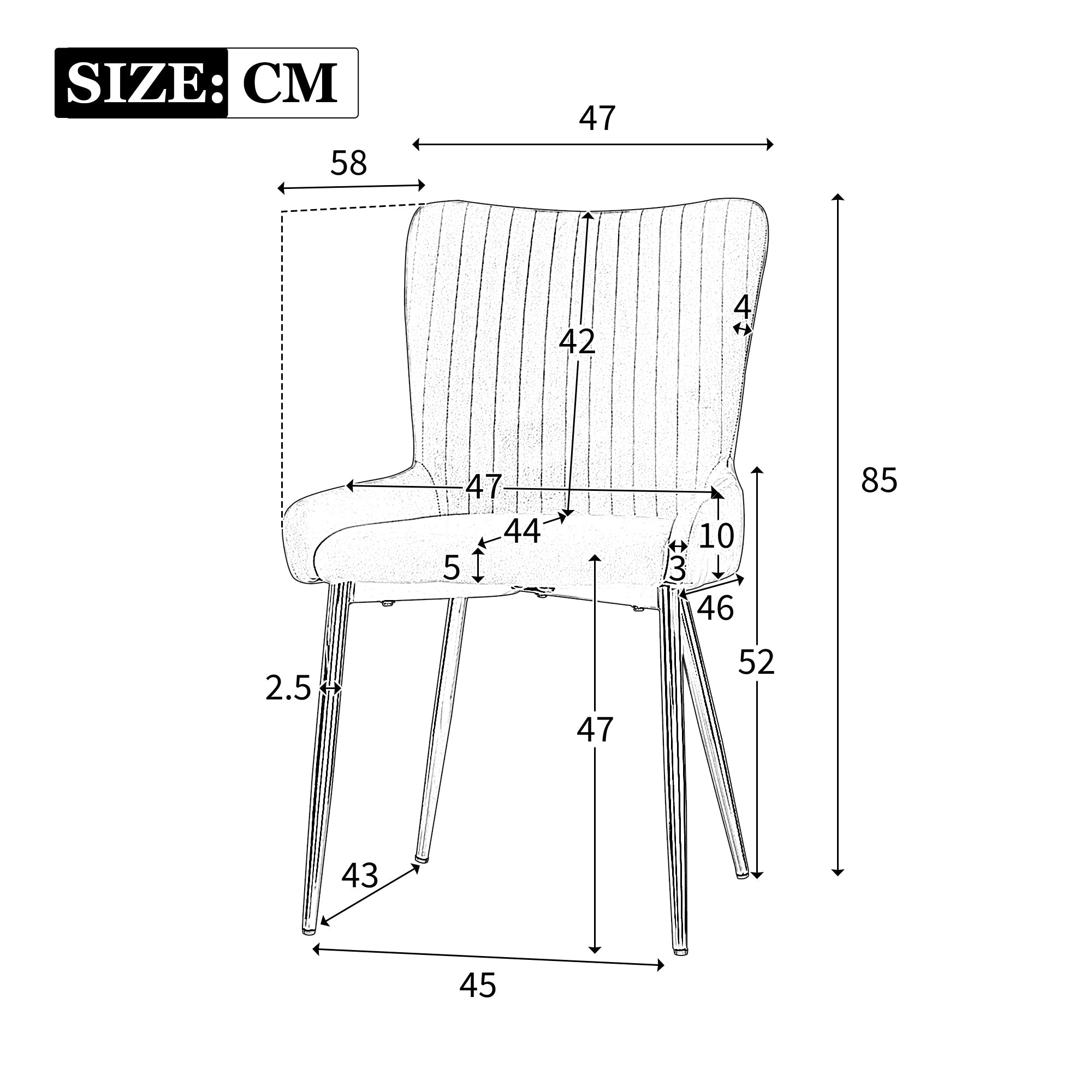 Velvet Dining Chair Set of 2 Gold Metal Legs Lumbar Support - Beige
