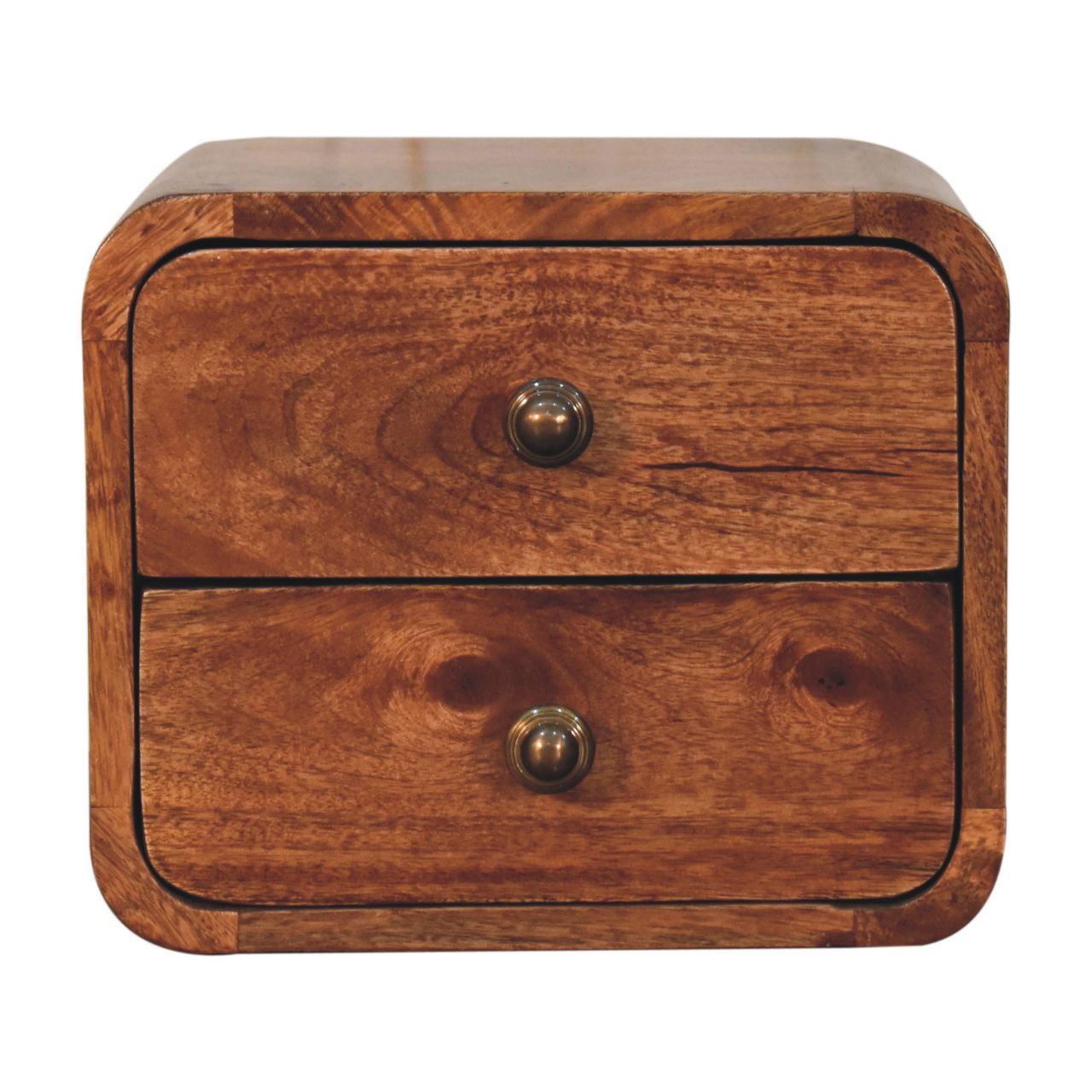 Mini Curved Wall Mounted Bedside, Honey Caramel