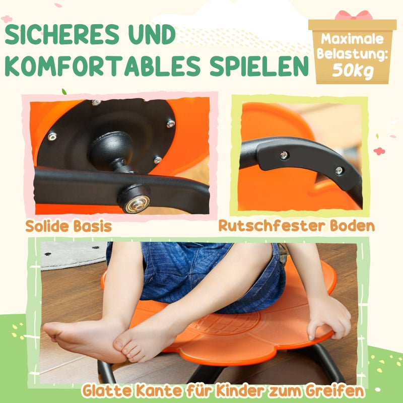 AIYAPLAY Sensory Children's Chair, Swivel Sensory Balance Training Seat, Plastic Orange