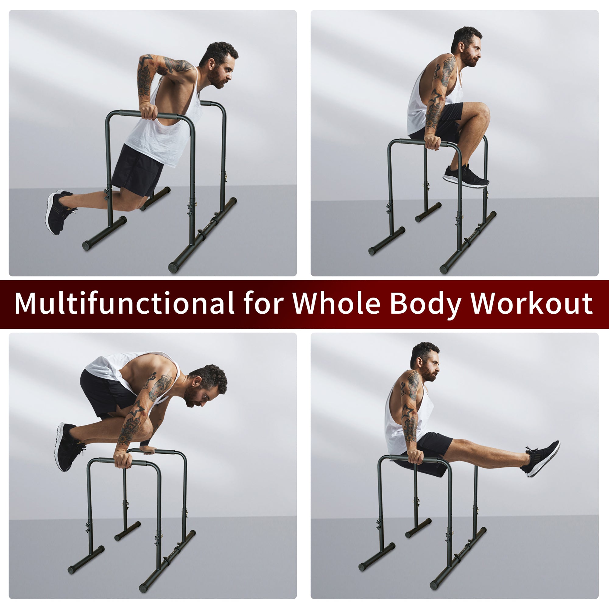 Parallel Bars, Adjustable Height, Heavy-Duty Steel