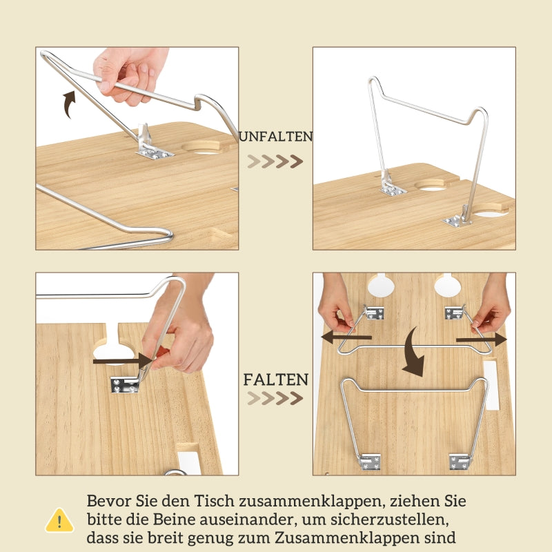 Picknickkorb für 4 Personen mit Decke & Besteckset, Weide Hellbraun