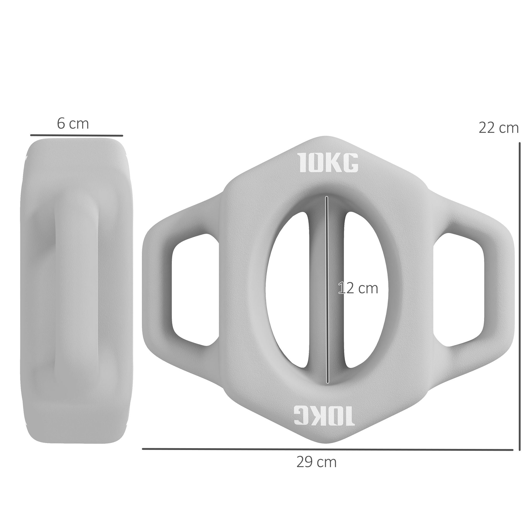 3-in-1 Dumbbell 10 kg Multifunctional Floor-Friendly Weight Training Metal Grey