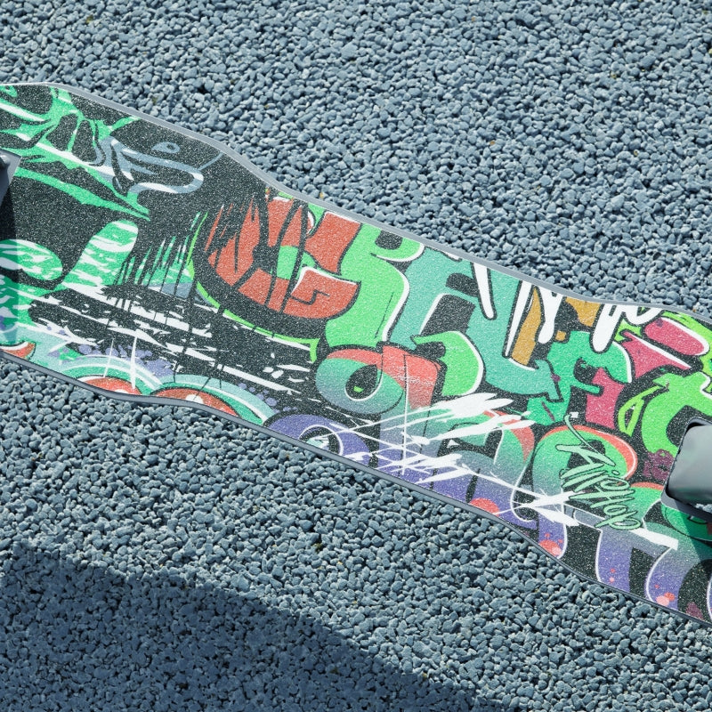 AIYAPLAY Children's Scooter foldable with adjustable handlebar height, 2 large wheels, rear mudguard brake, green