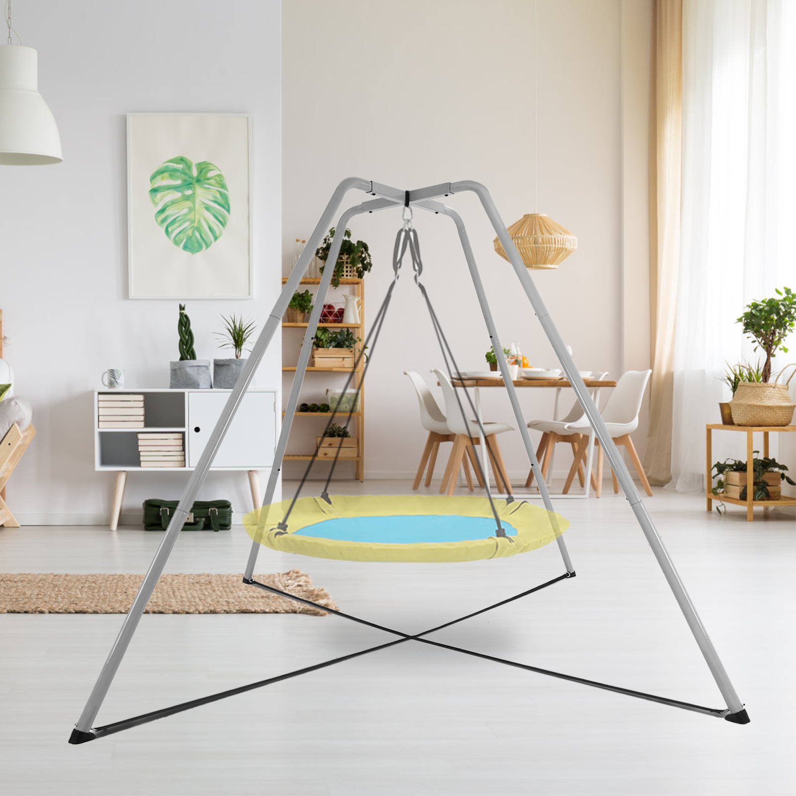 Swing Stand with Hanging Set, Includes Frame Only, Grey
